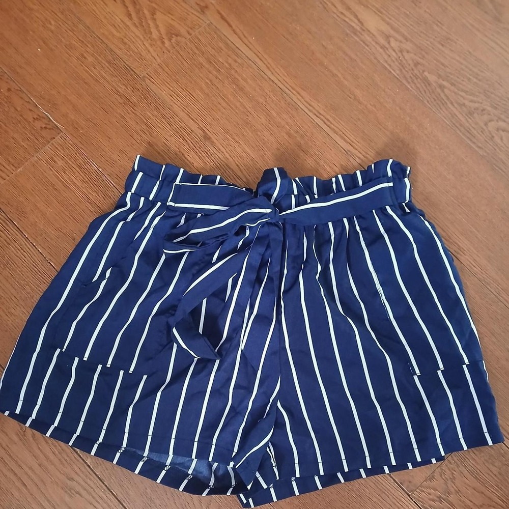 Striped Navy Tie Shorts